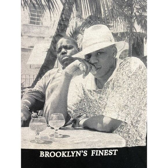 Brooklyn's Finest Notorious BIG Jay-Z Graphic T-shirt Men XL Black Music - Picture 2 of 5